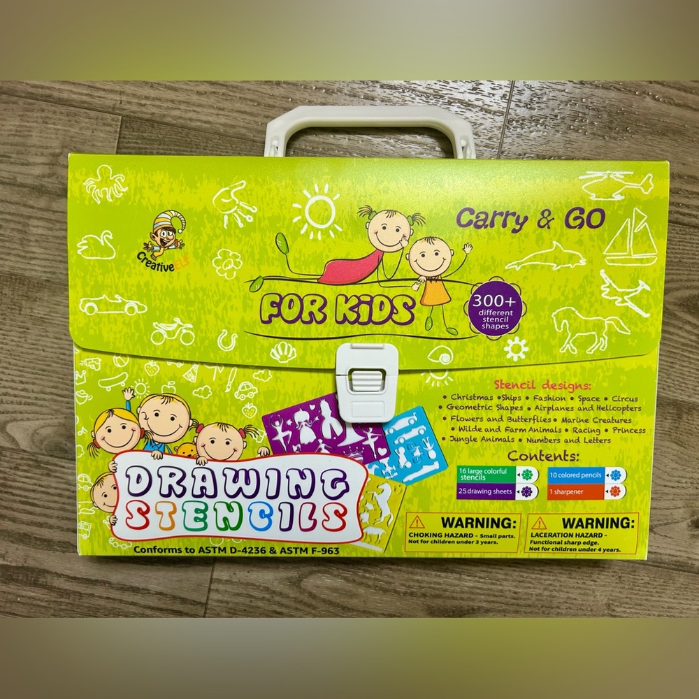 CreativeELF Carry & Go Drawing Stencils for Kids